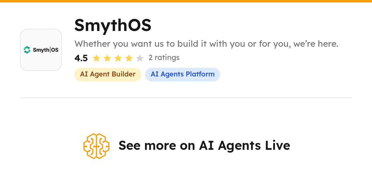 SmythOS - AI Agent Reviews, Ratings and Features Oct 2026